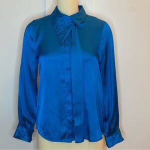 ZARA button down w/ cutouts & tie front